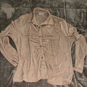 Cotton On Women's Tan Button Down Shirt